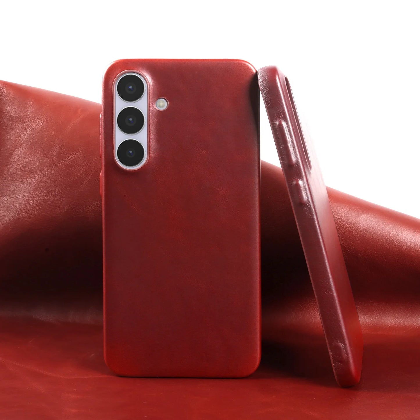 Premium Genuine Leather Back Case For Samsung Galaxy S25FE S26 S25Ultra S24 S23 S22 Business Full Covered Protective Phone Cases