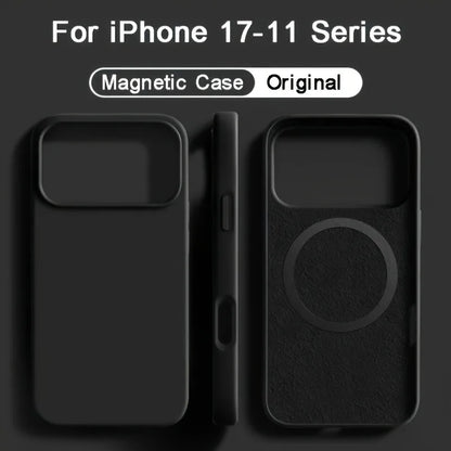 MagSafe Magnetic Liquid Silicone iPhone Case – Shockproof Soft Cover for iPhone 13–17 Series