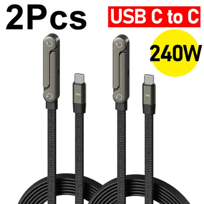 240W Quick Charging Wire with Folding Phone Stands USB A Type C  Holder Charger Cables for IPhone 17 16 15 Samsung S26 Xiaomi