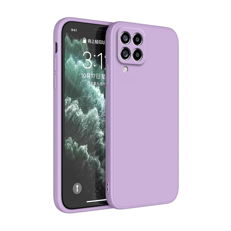 Funda Original Phone Case for Samsung A12 M12 A22 M22 A32 A42 A52 A72 5G Matte Silicone Camera Protective Cover Cases