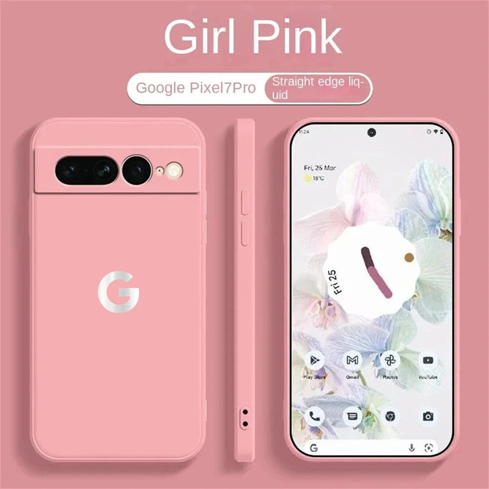Ultra Slim Liquid Silicone Phone Case For Google Pixel 10A 9 Pro XL 8 7 6 Pro Wireless Charging Shockproof Protector Back Cover