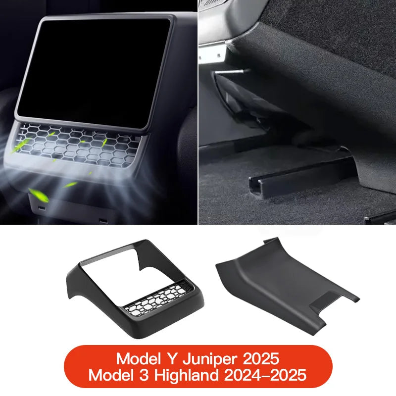 YZ For Tesla Model 3/Y Highland Juniper  Rear Center Console Air Outlet Cover Vent Outlet Dust Cover Car Styling Accessories