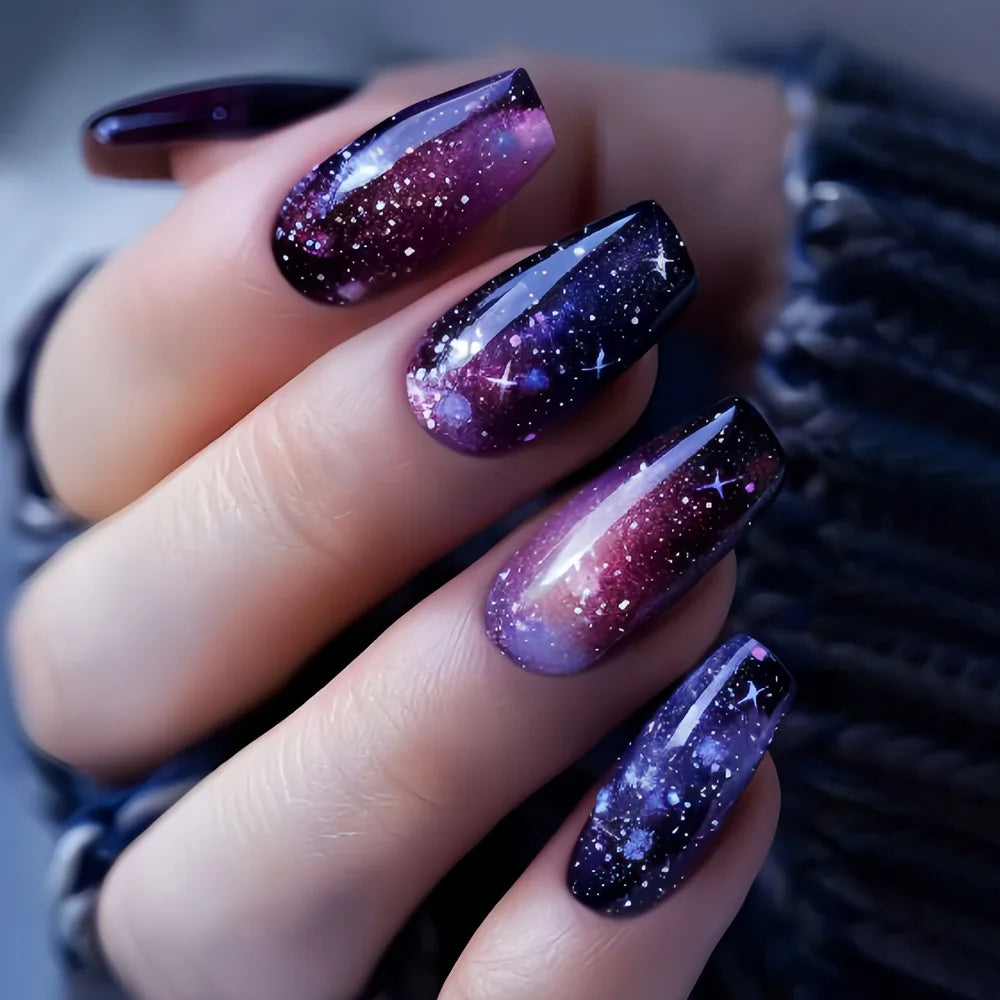 24pcs Simple French Press on Nails Tips Love Stripe Design Short Square False Nails Woman Acrylic Full Cover Nail Art Fake Nail