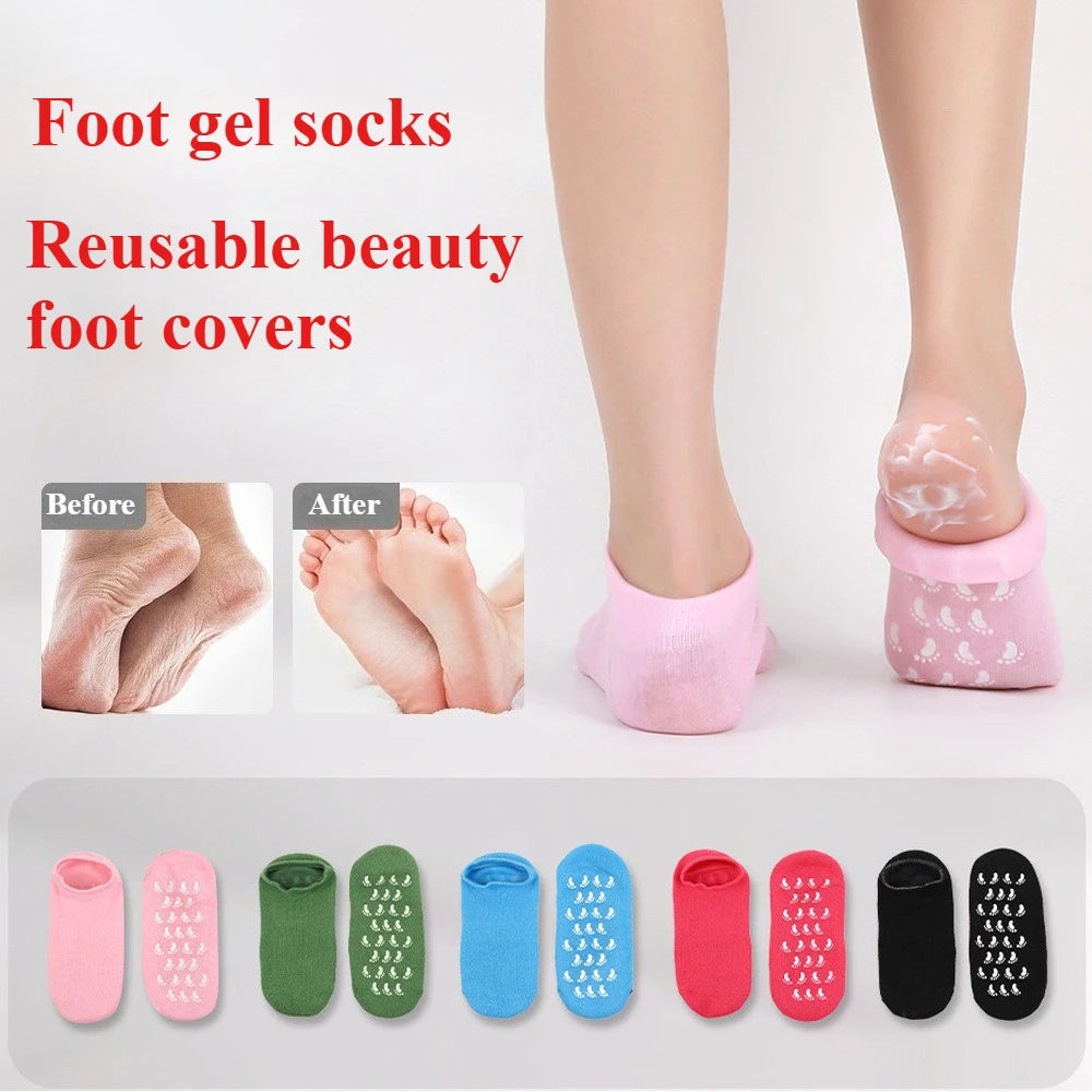 Moisturizing Foot Socks,Silicone Socks for Dry Cracked Feet Women's Foot Socks for Moisturizing,Featuring Massage