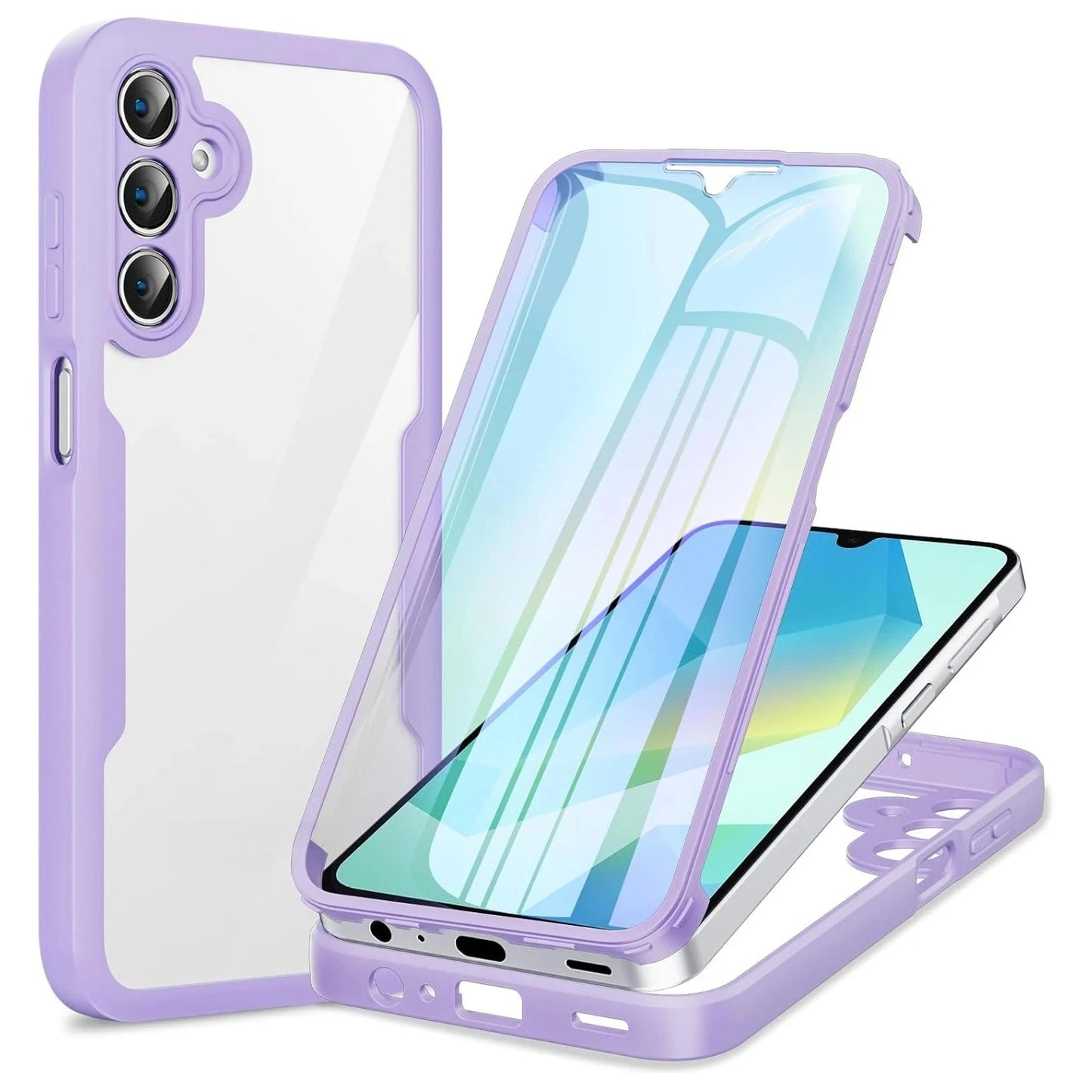 Clear 360° Full Body Screen Protector Case For Samsung Galaxy A56 A36 A26 A16 A55 A35 A15 A25 5G Shockproof Phone Cover Fundas