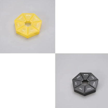 1/2/3Pcs A Week 7 Corners Pill Box Round 7 Boxes For One Week Small Pill Box Mini 7 Days Portable Points Medicine Jewelry Box