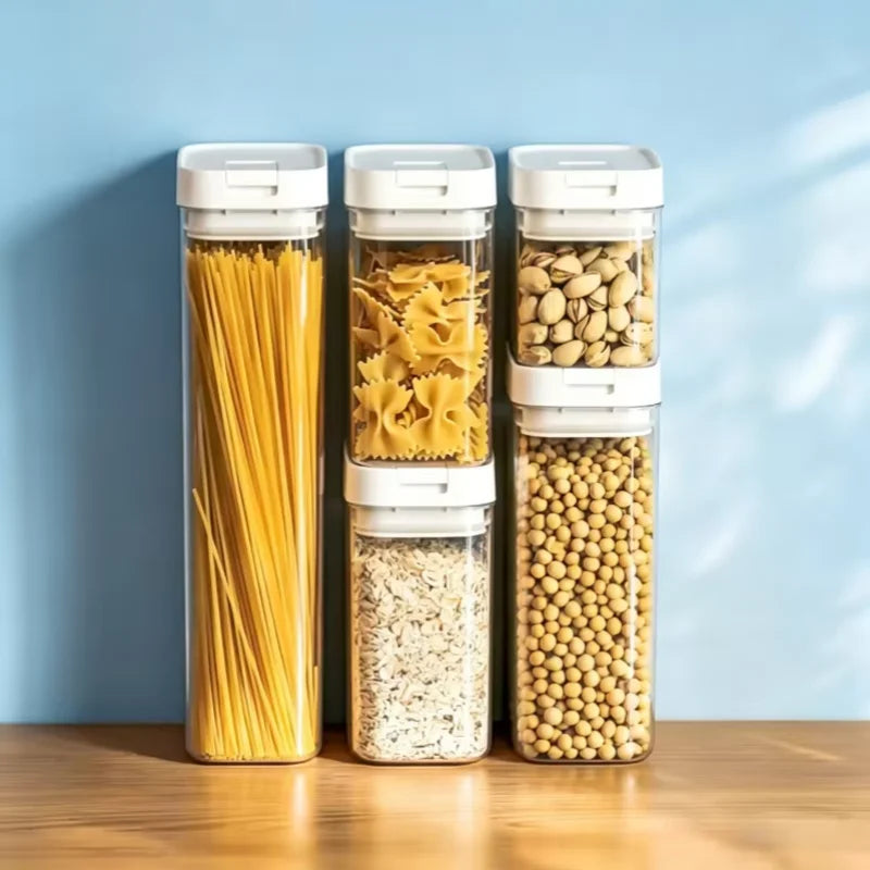 Transparent Plastic Grain Seal Tank Spaghetti Storage Container Moisture-Proof Snack Jar Kitchen Food Tank Pasta Storage Box