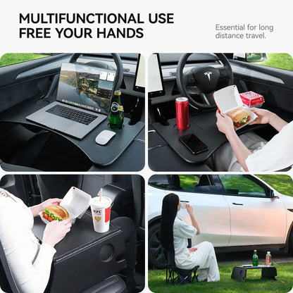 YZ For Tesla Model 3 Highlan Modle Y X S 2018-2026  Steering Wheel Laptop Tray Travel Desk Portable Office Table Car Accessories