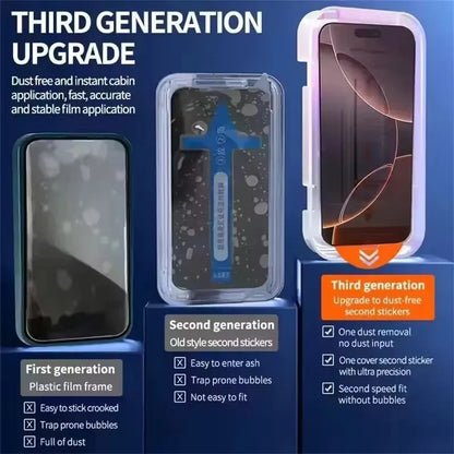 5Pcs Oleophobic Coating Dust Free Easy Installation Screen Protector For iPhone 16 15 14 13 12 11 17 Pro Max XR X XS 7 8 16 Plus
