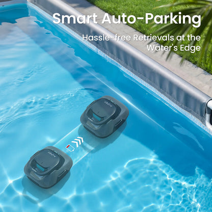 Refurbished AIPER Scuba SE Cordless Pool Cleaner Pool Vacuum with 90-Min Runtime, Smart Self-Parking, Lightweight, Pool Vacuum for Above Ground Flat Pools up to 860 Sq.ft, Starry Gray & Teal