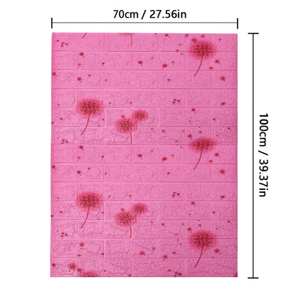 70cm*1m  3D Brick Pattern Wall Panels Wallpaper DIY Waterproof for Living Room Bedroom Kitchen Background Wall Decoration