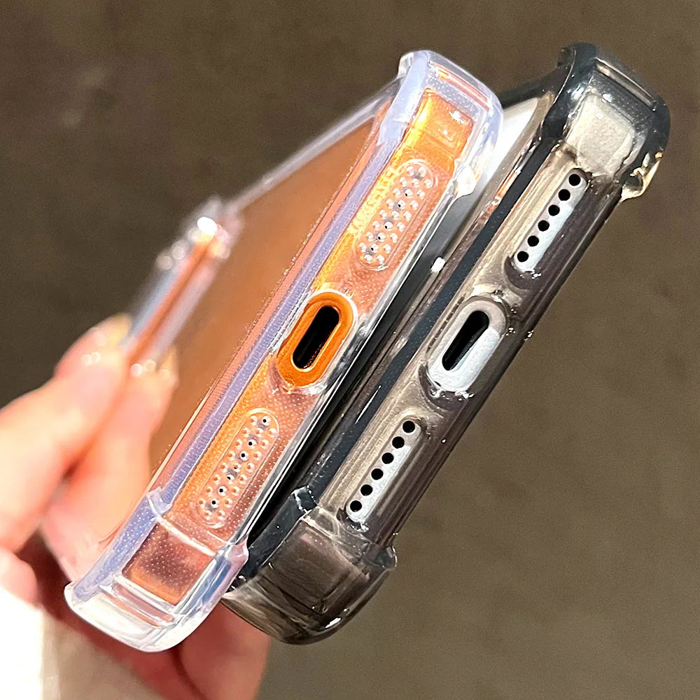 Luxury Transparent Silicone Phone Case For iPhone 17 16 Pro Max 15 14 13 12 11 Pro Max Air 16E X XS 7 8 Plus Shockproof Cover