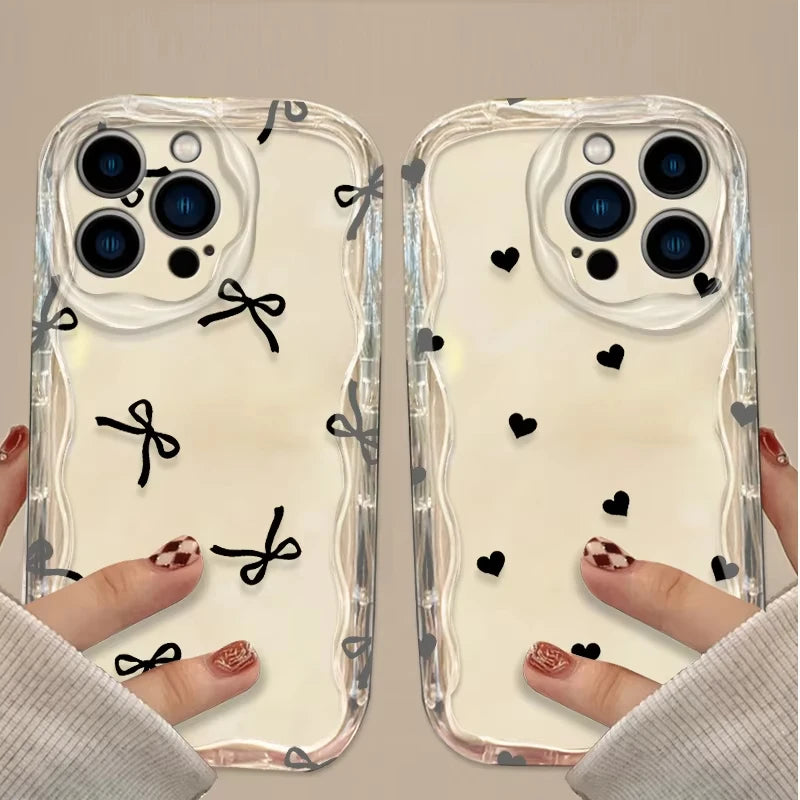 Bowknot Heart iPhone Case – Shockproof Silicone Cover