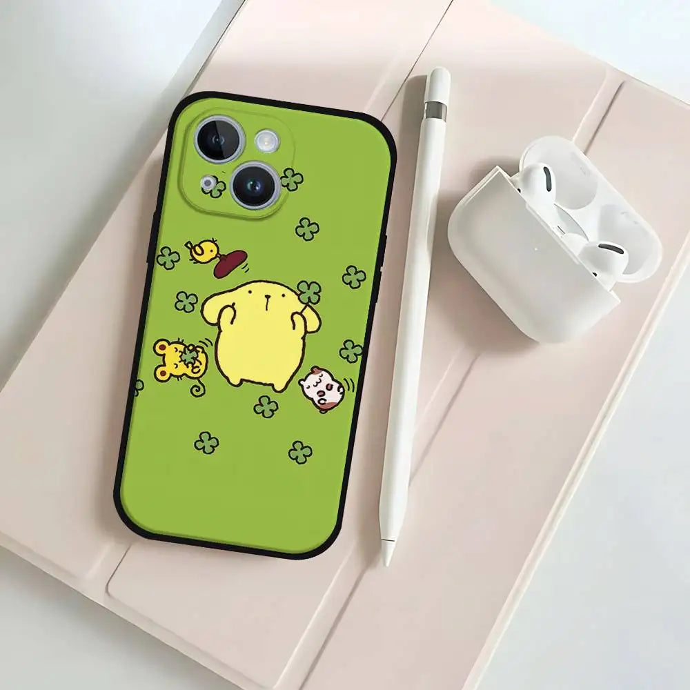 P-Pompompurins Black Phone Case That Fits For IPhone 17,16,15,11,13,14 Pro Max,Plus,X,Xr,Xs Max,13Mini