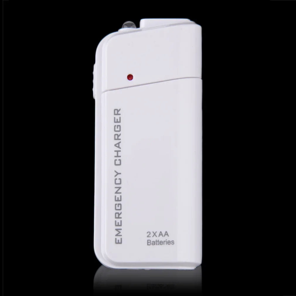 USB Emergency 2 AA Battery Extender Charger Power Bank Power Case for iPhone Mobile MP3 MP4 Black White