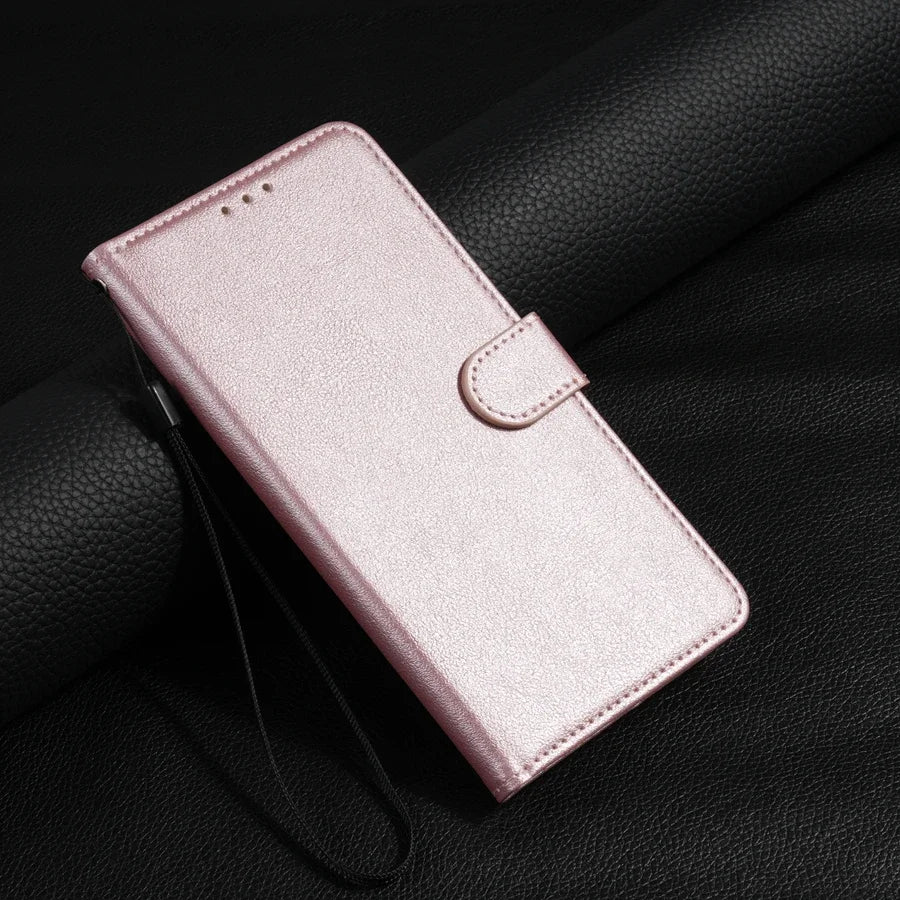 Wallet Flip Leather Case for Samsung Galaxy A Series – Card Slots, Stand, and Magnetic Closure
