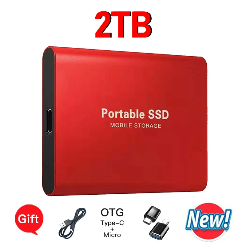 16TB Mass Storage Portable SSD 1TB 2TB 4TB 8TB USB3.2 External Hard Drive High Speed Solid Disk for All Devices