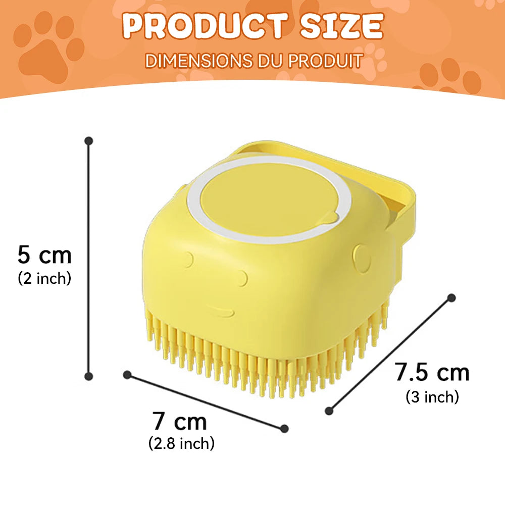 Silicone Dog Bathing Brush with Shampoo Dispenser
