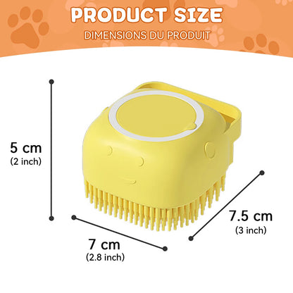 Silicone Dog Bathing Brush with Shampoo Dispenser