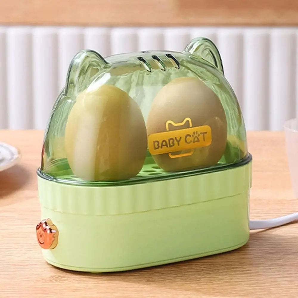 Cute Automatic Power Off Egg Boiler Machine Egg Poacher Food Steamer Egg Cooker Cat Shape Electric Boiled Egg Maker Home Kitchen