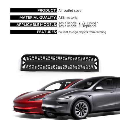 TESY For New Tesla Model YL Y Juniper Launch Model 3 Highland Rear Air Outlet Cover Rear Air Vent Protective Anti Blocking