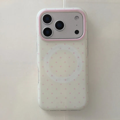 Aesthetic Korean iPhone Case — Magnetic Polka Dot TPU Cover