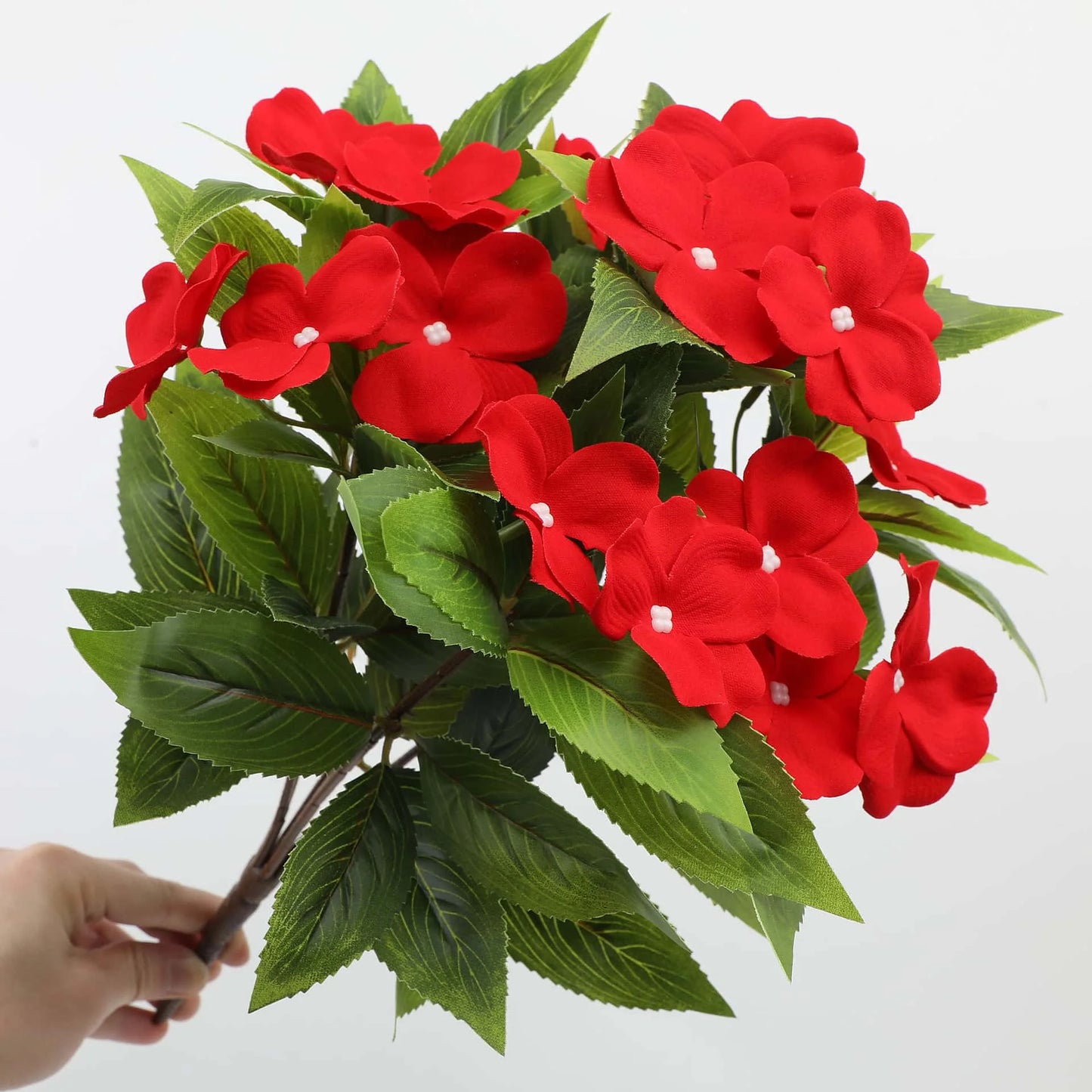1/2/6PCS Artificial Flowers, Realistic Faux Balsam, Lifelike Stems, UV Resistant for Home Hotel  Indoor Outdoor Decor