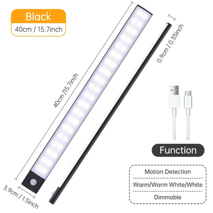 Motion Sensor Light Wireless LED Night Light USB Rechargeable Night Lamp Cabinet Wardrobe Lamp Under Backlight For Kitchen Led