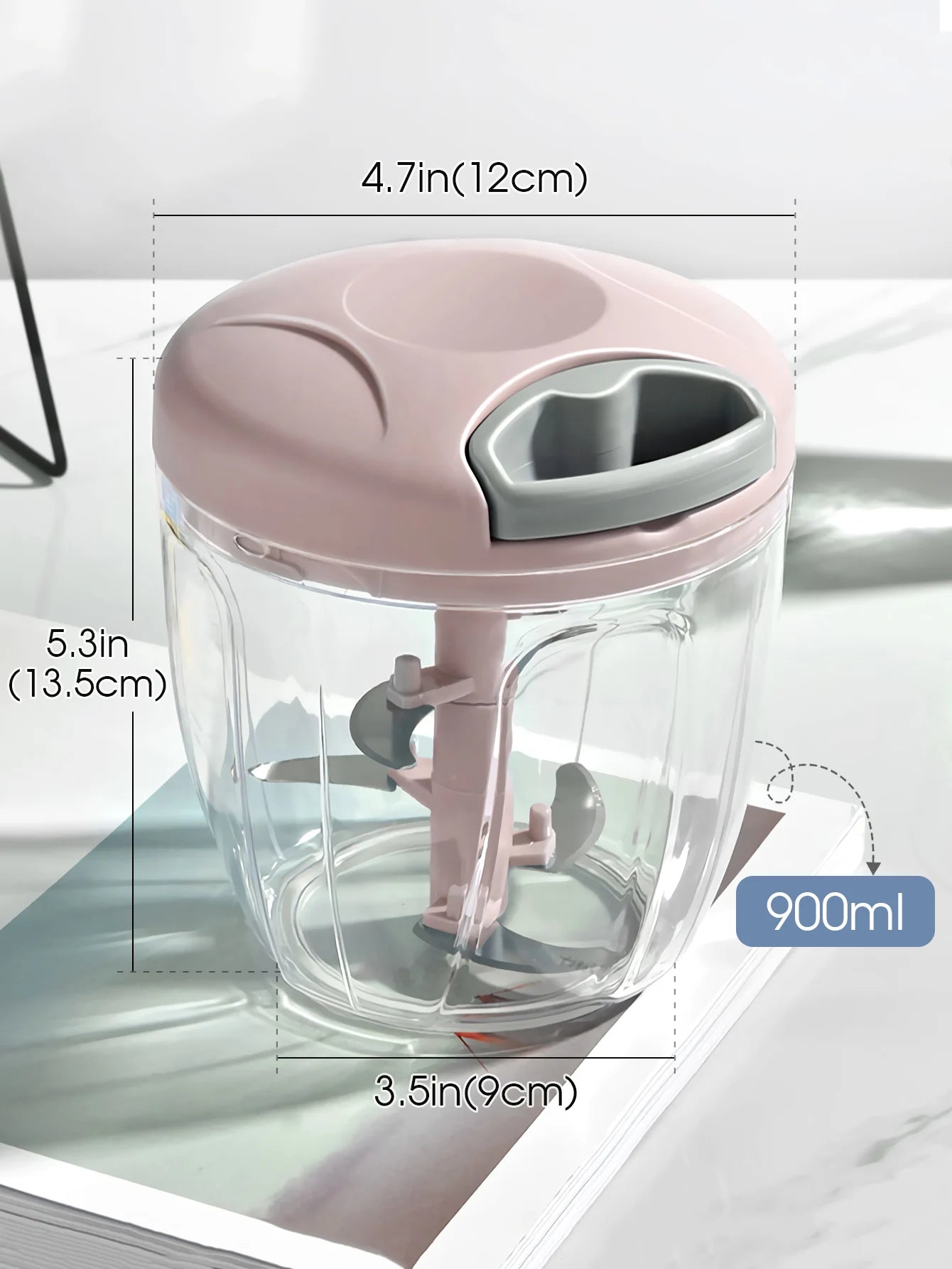 500/900ML Garlic Chopper Manual Rotate Vegetable Cutter Chopper Slicer Fruit Garlic Crusher Kitchen Gadget Blenders Meat Grinder
