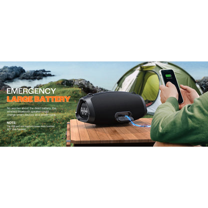 W-KING X10 Bluetooth Speaker, 120W Max Portable Loud Speakers Wireless Bluetooth Boombox, 70W IPX6 Waterproof Outdoor Party Large Big Speaker, Triple Passive Radiator/Subwoofers*2-Deep Bass/42H/TF/AUX/EQ