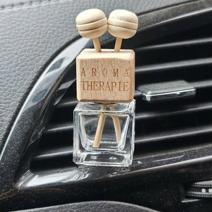 Glass Car Essential Oil Diffuser Bottle – Refillable Vent Clip Aromatherapy
