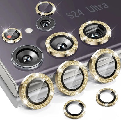 Diamond Glitter Lens Glass For Samsung Galaxy S26 Ultra Plus HD Clear Camera Protector For Samsung S25 S24 Metal Ring Lens Film