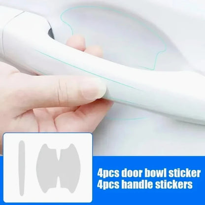 8Pcs TPU Car Door Bowl Anti-scratch Sticker Clear Door Bowl Handle Protection Sticker Paint Surface Film Car Accessories Decals