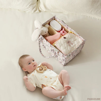 PANGDUBE Fashion Diaper Stackers & Caddies Waterproof Baby Diaper Organizer Bag Foldable Storage Bag for Baby Things