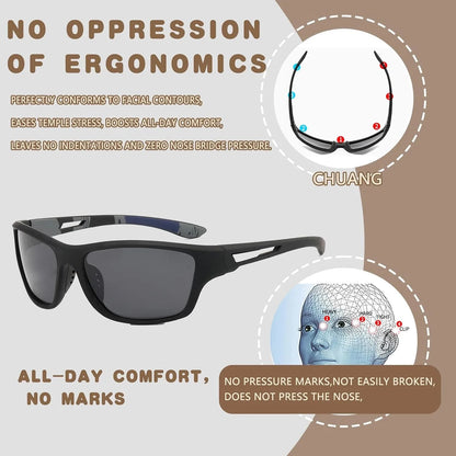 Polarized Fishing Sunglasses UV400, Anti-glare Eyewear for Men Women