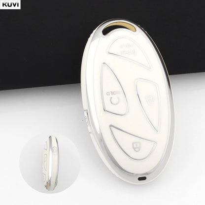 For Hyundai IONIQ 6 New Grand Prix GN7 Kona 5 7 Buttons Fashion TPU Car Remote Key Case Cover Protected Keychain Fob Accessories