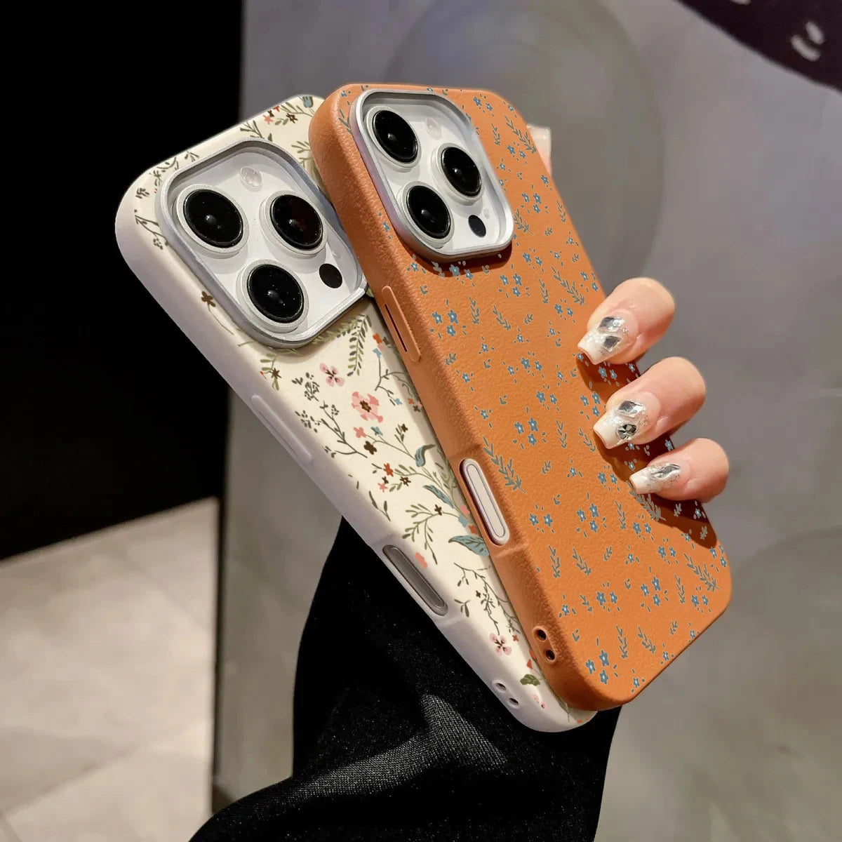 Floral Lichee Pattern Shockproof iPhone Case
