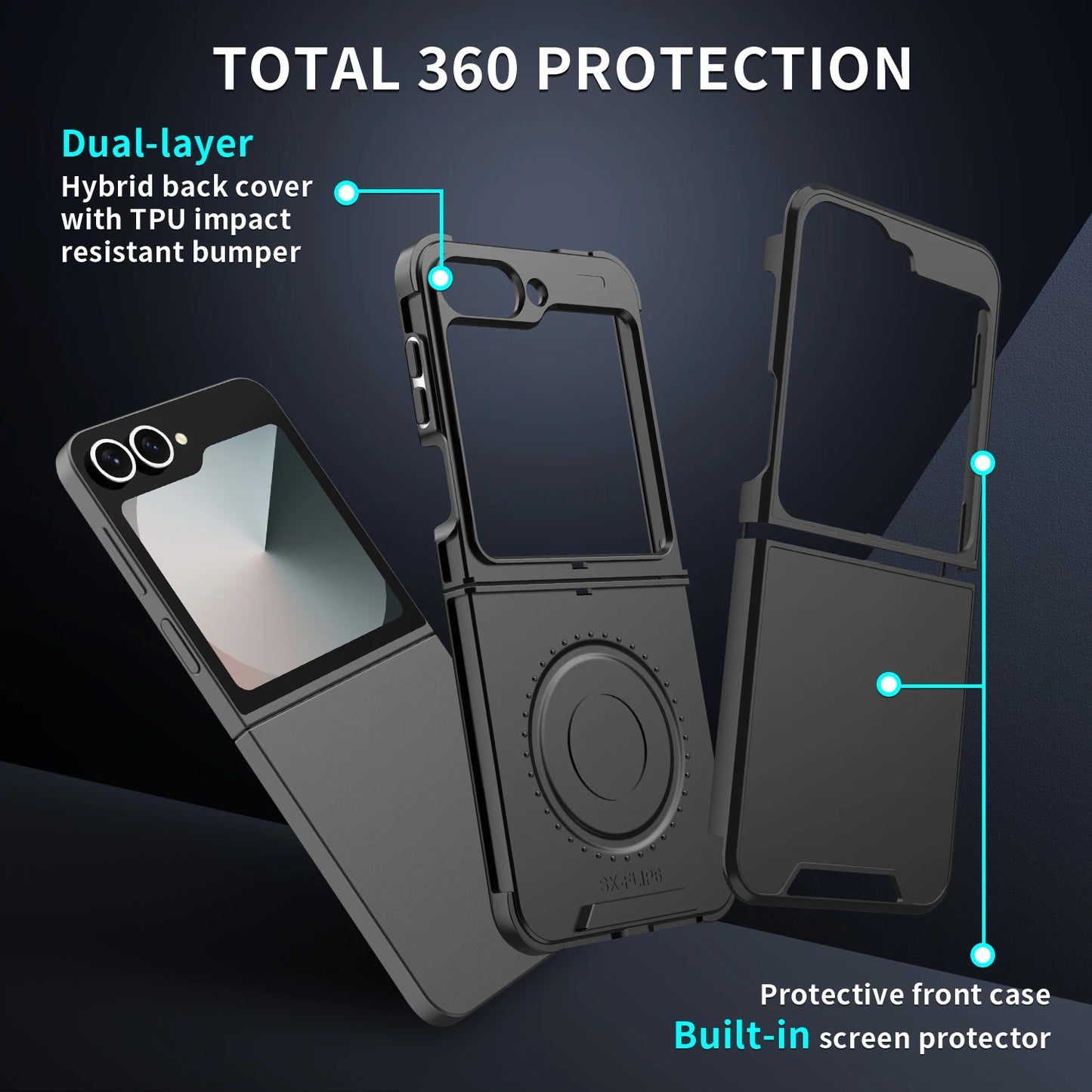 Luxury Original Official Slim Matte Protect Phone Case Samsung Galaxy Z Flip 7 8 6 5 4  For Wireless Charging Shockproof Cover