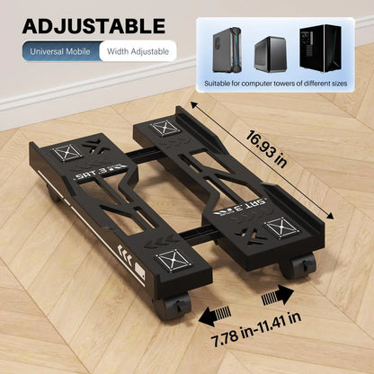 Adjustable Computer Tower Stand with Cooling Fan  Mobile CPU Holder 4 Rolling Casters  PC Floor Cart PC Riser Under Desk CPU