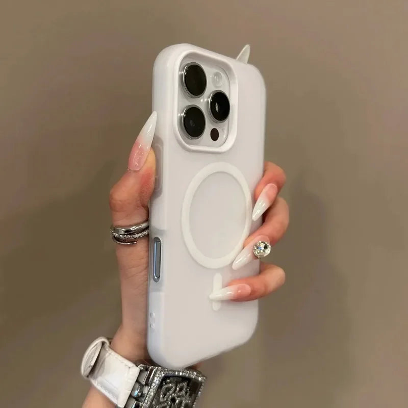 Luxury Candy Color 2 IN 1 For Magsafe Case for iPhone 16 15 14 13 12 17 Pro Max Plus Magnetic Wireless Charge Clear Matte Cover