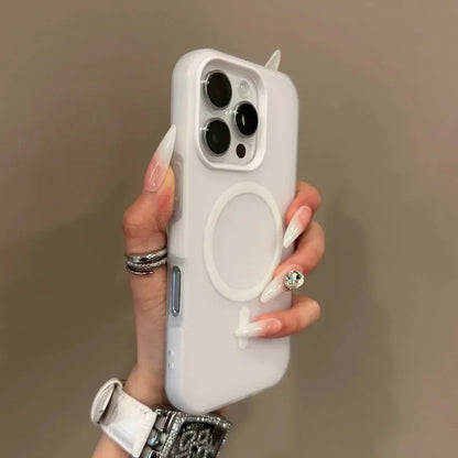Luxury Candy Color 2 IN 1 For Magsafe Case for iPhone 16 15 14 13 12 17 Pro Max Plus Magnetic Wireless Charge Clear Matte Cover