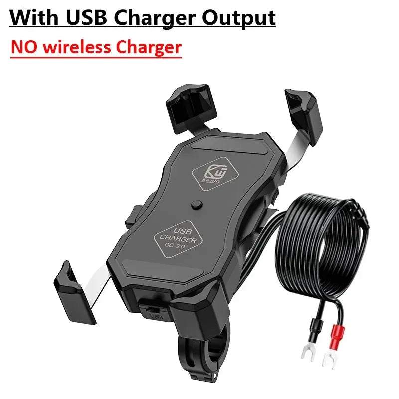 Motorcycle Phone Holder Quick USB Charger Fast Wireless Charging Moto Motorbike Mirror Stand Cellphone Handlebar Mount Support