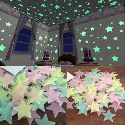 Glow in the Dark Star Wall Stickers – 100-Piece Set