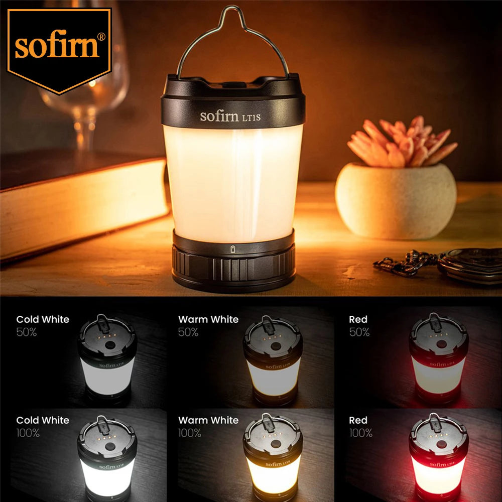 Sofirn LT1S USB C 21700 Rechargeable Camping Light Powerful Torch Portable Emergency Lantern 2700K-6500K with Reverse Charging