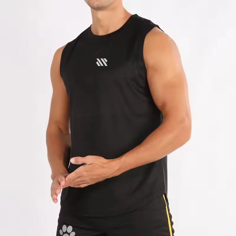 Men's Bodybuilding Vest Gym Workout Mesh Fitness Sleeveless shirt Running Tank Top Stringer Single Shirt Summer Sport Vest Men