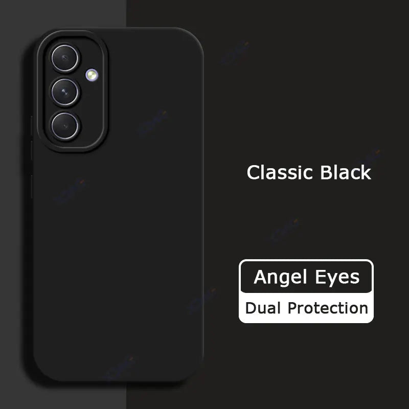 Luxury Angel Eyes Phone Case for Samsung Galaxy A54 5G Square Liquid Silicone Back Cover SamsungA54 360 Shockproof Fashion Coque