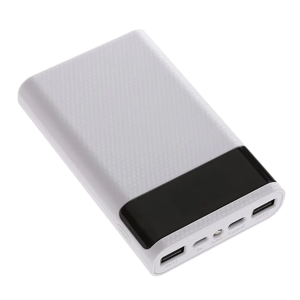 4x18650 Battery DIY Power Bank Case 5V 2A Dual USB Type C DIY Charge Storage Box For Android Micro USB Interface Smart Phones