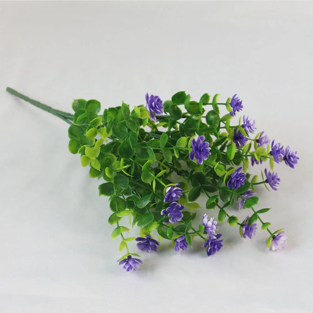1/3 Bundle Artificial Flowers Outdoor Shrubs Plants UV Resistant Fake Flower Greenery for Office Kitchen Wedding Hotel Decor