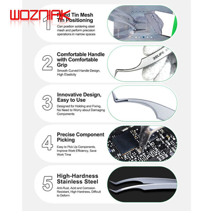 SUNSHINE ST-17A Ultra-Precision Tweezers For IC Chip Tinning Positioning Tweezers Tin Planting BGA Stencil Fixed Repair Tool