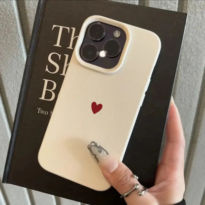Simple Red Love Heart Soft TPU Phone Case For iPhone 17 Air 16 14 13 12 11 Pro Max 7 8 Plus Cover For iPhone 16E 15 Pro Cases